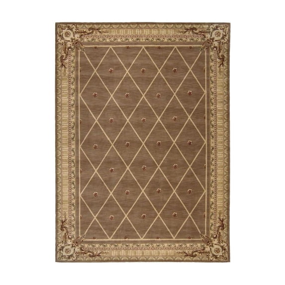 Nourison Ashton House Wool Area Rug Red/Brown 9'6" x 13' Latex Free Wool Border 10' x 14' Runner, Indoor Living Room