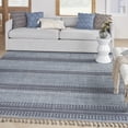 thumbnail image 1 of Nourison Asilah Casual Striped Light/Blue/Charcoal 9' x 12'2" Area Rug, (9x12), 1 of 8