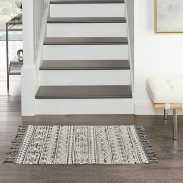Nourison Asilah Moroccan Abstract Grey/Ivory 2'2" x 4'5" Area Rug, (2x4)