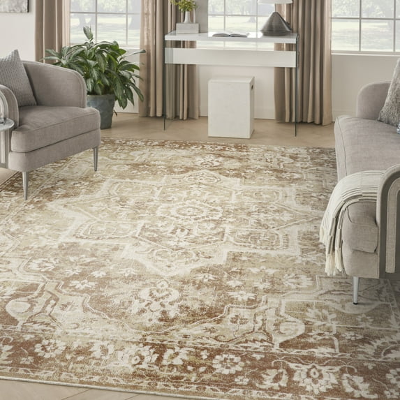 Nourison Astra Machine Washable 10' x 14' Rust Vintage Indoor Rug