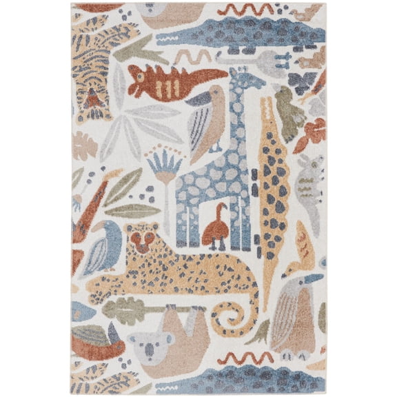 Nourison Astra Machine Washable 2'2" x 4' Ivory Kids Indoor Rug