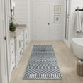 thumbnail image 1 of Nourison Astra Machine Washable 2'2" x 8' Denim Bohemian Indoor Rug, 1 of 8