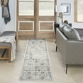 thumbnail image 1 of Nourison Astra Machine Washable 2'2" x 8' Ivory Blue Vintage Indoor Rug, 1 of 8