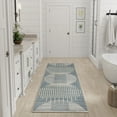 thumbnail image 1 of Nourison Astra Machine Washable 2' x 6' Blue Mid-Century Modern Indoor Rug, 1 of 8