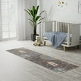 thumbnail image 1 of Nourison Astra Machine Washable 2' x 6' Sky Blue Kids Indoor Rug, 1 of 8