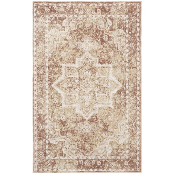 Nourison Astra Machine Washable 3'3" x 5' Rust Vintage Indoor Flatweave Rug