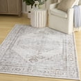 thumbnail image 1 of Nourison Astra Machine Washable 5'3" x 7' Grey Vintage Indoor Rug, 1 of 9