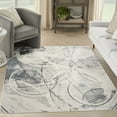 thumbnail image 1 of Nourison Astra Machine Washable 5'3" x 7' Silver Blue Modern Indoor Rug, 1 of 9