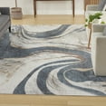 thumbnail image 1 of Nourison Astra Machine Washable 6'7" x 9' Ivory Blue Modern Indoor Rug, 1 of 10
