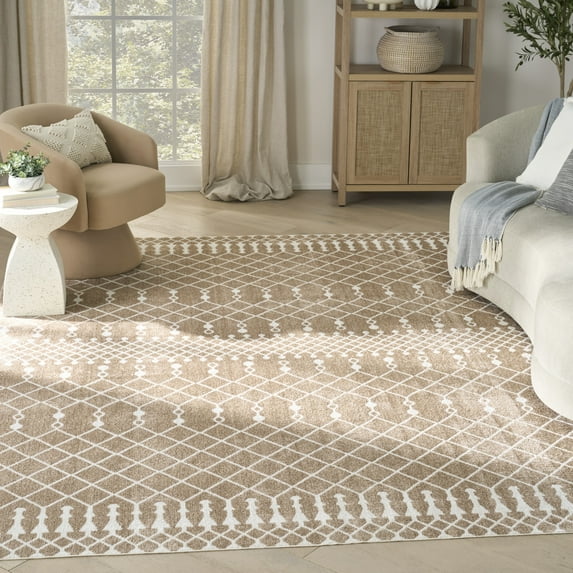 Nourison Astra Machine Washable 7'10" x 10' Taupe Bohemian Indoor Rug