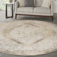 thumbnail image 1 of Nourison Astra Machine Washable 7'10" x Round Beige Vintage Indoor Rug, 1 of 9