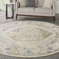 thumbnail image 1 of Nourison Astra Machine Washable 7'10" x Round Ivory Blue Vintage Indoor Rug, 1 of 9