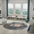 thumbnail image 1 of Nourison Astra Machine Washable 7'10" x Round Sky Blue Kids Indoor Rug, 1 of 9