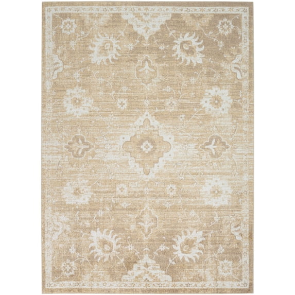 Nourison Astra Machine Washable 9' x 12' Ivory Gold Vintage Indoor Rug
