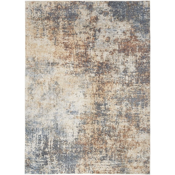 Nourison Astra Machine Washable 5'3" x 7' Multicolor Modern Indoor Flatweave Rug