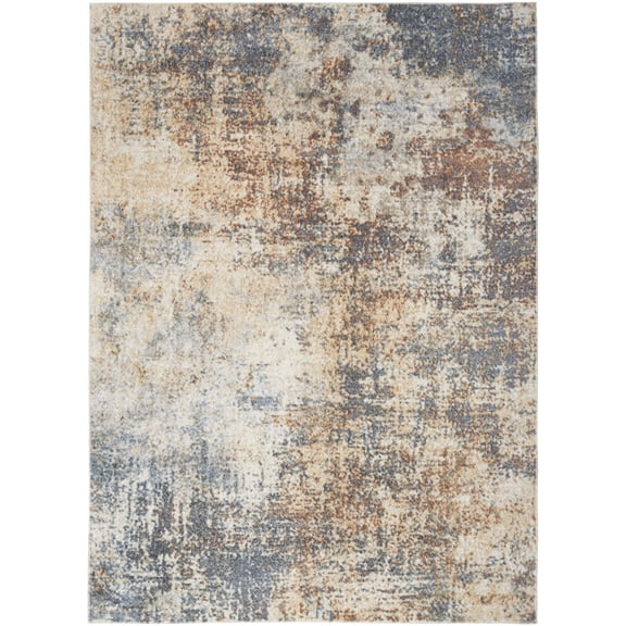 Nourison Astra Machine Washable 5'3" x 7' Multicolor Modern Indoor Flatweave Rug
