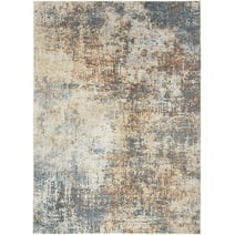 Nourison Astra Machine Washable Abstract Multicolor 5'3" x 7' Area Rug, (5x7)