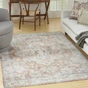 Nourison Astra Machine Washable Bohemian Gold/Multicolor 5'3" x 7' Area Rug, (5x7)