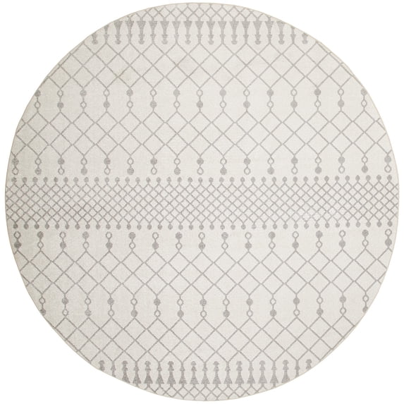 Nourison Astra Machine Washable Bohemian Ivory 7'10" x Round Area Rug (8 Round)