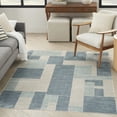 thumbnail image 1 of Nourison Astra Machine Washable Geometric Blue Ivory 4' x 6' Area Rug, (4x6), 1 of 9