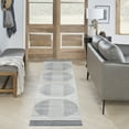 thumbnail image 1 of Nourison Astra Machine Washable Geometric Ivory Blue 2'2" x 12' Area Rug (2x12), 1 of 8