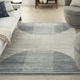 thumbnail image 1 of Nourison Astra Machine Washable Geometric Ivory Blue 6'7" x 9' Area Rug (7x9), 1 of 9