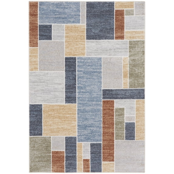 Nourison Astra Machine Washable 2'2" x 4' Multicolor Contemporary Indoor Flatweave Rug