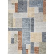 Nourison Astra Machine Washable 5'3" x 7' Multicolor Contemporary Indoor Flatweave Rug