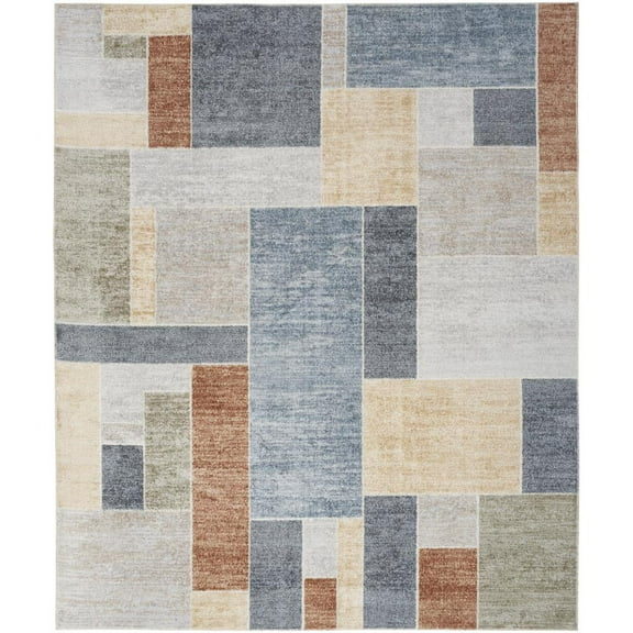 Nourison Astra Machine Washable Geometric Multicolor 7'10" x 10' Area Rug (8x10)