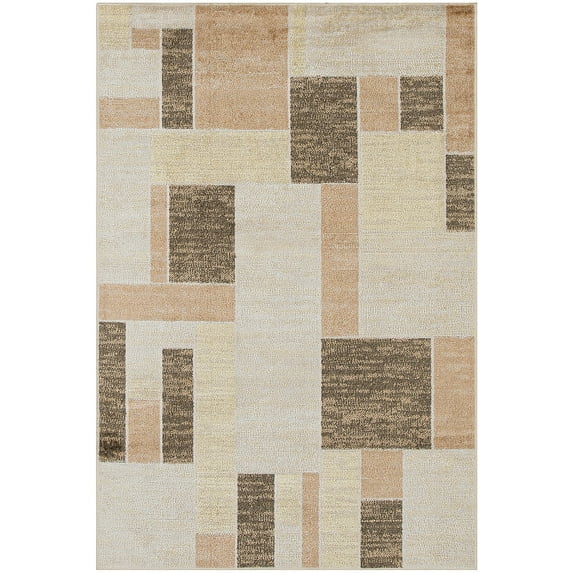 Nourison Astra Machine Washable Mid-Century Modern Beige Multicolor 2'2" x 4' Area Rug (2x4)