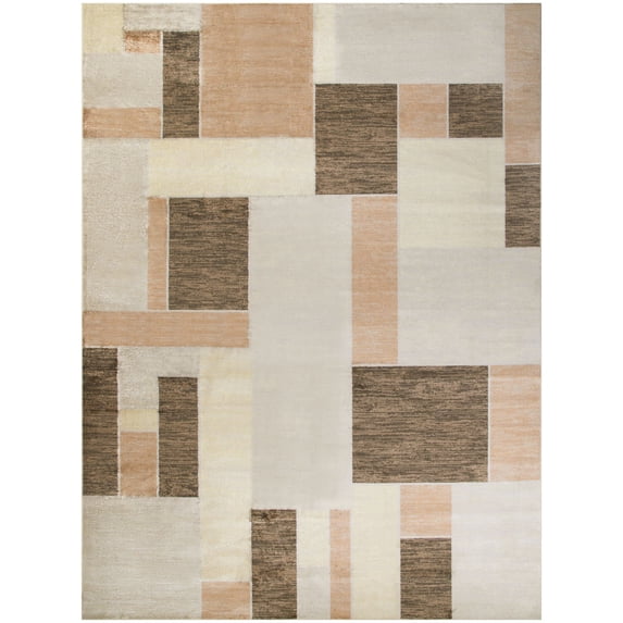 Nourison Astra Machine Washable 7'10" x 10' Beige Multicolor Modern Indoor Flatweave Rug
