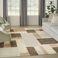 thumbnail image 1 of Nourison Astra Machine Washable Mid-Century Modern Beige Multicolor 7'10" x 10' Area Rug (8x10), 1 of 9