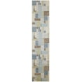 thumbnail image 1 of Nourison Astra Machine Washable Mid-Century Modern Blue Green Multi 2'2" x 8' Area Rug (2x8), 1 of 8