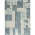 thumbnail image 1 of Nourison Astra Machine Washable Mid-Century Modern Blue Ivory 7'10" x 10' Area Rug (8x10), 1 of 10