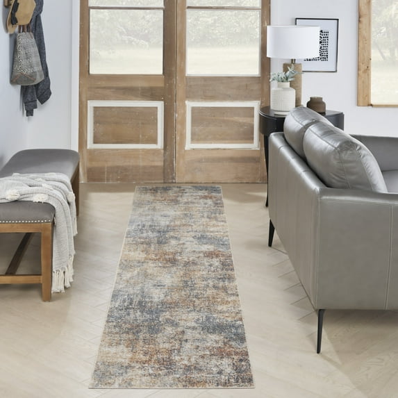 Nourison Astra Machine Washable Modern Multicolor 2' x 6' Area Rug (2x6)