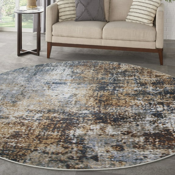 Nourison Astra Machine Washable Modern Multicolor 7'10" x Round Area Rug (8 Round)