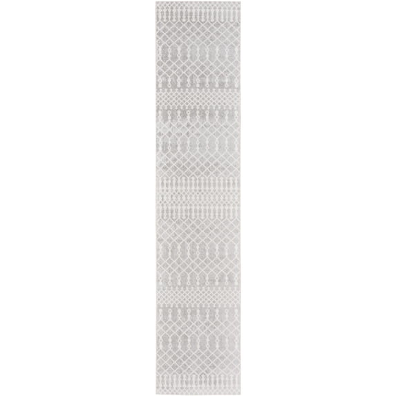 Nourison Astra Machine Washable 2'2" x 8' Grey Bohemian Indoor Flatweave Rug