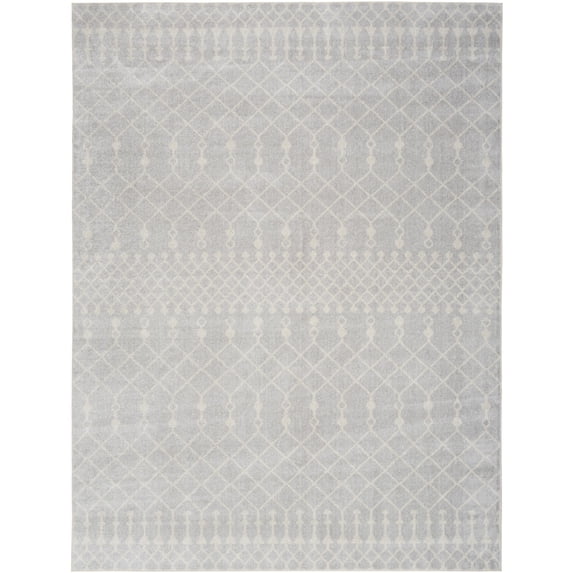 Nourison Astra Machine Washable 5'3" x 7' Grey Bohemian Indoor Flatweave Rug