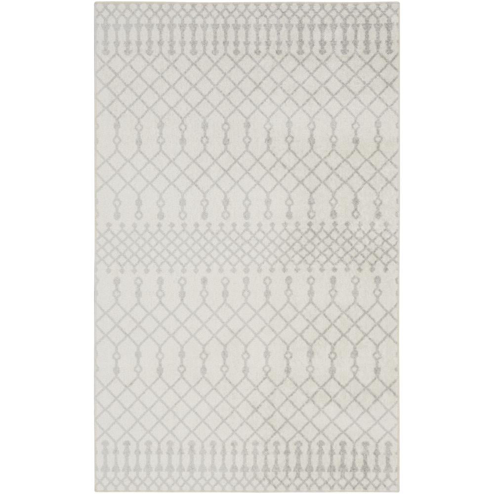 Astra Ivory Trellis 4' Round Synthetic Easy-Care Area Rug