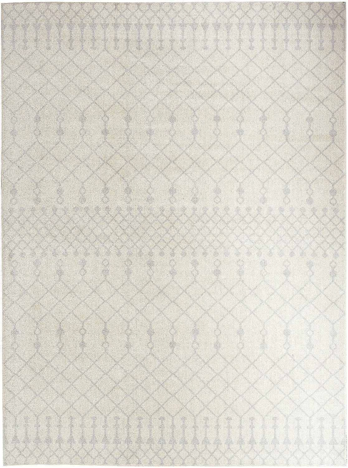 Astra Ivory Trellis 4' Round Synthetic Easy-Care Area Rug