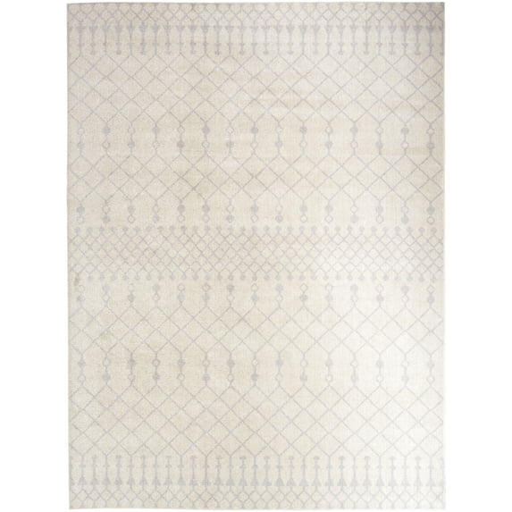 Nourison Astra Machine Washable 7'10" x 10' Ivory Bohemian Indoor Flatweave Rug