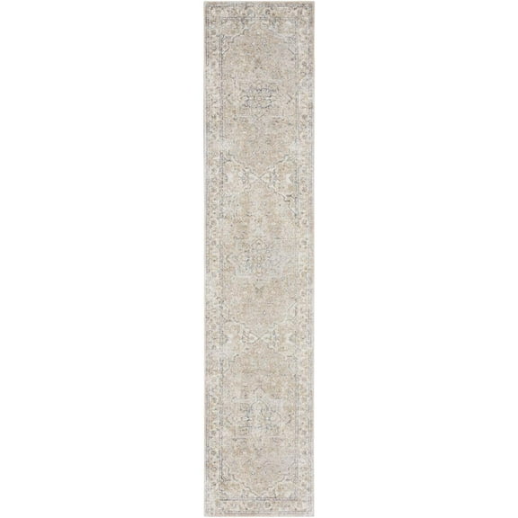 Nourison Astra Machine Washable Persian Beige 2'2" x 10' Area Rug (2x10)