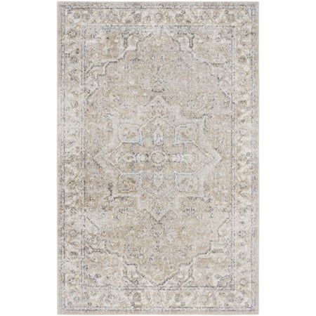 Nourison Astra Machine Washable 2'2" x 4' Beige Vintage Indoor Flatweave Rug