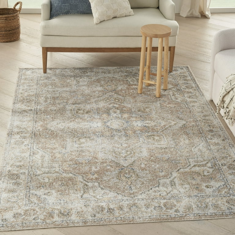 Nourison Astra Boho Pile Vintage Persian Beige 6'7&quot;&quot; x 9' Area Rug 