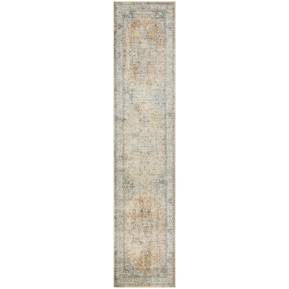 Nourison Astra Machine Washable Persian Beige Blue 2'2" x 8' Area Rug (2x8)