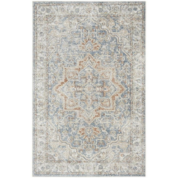 Nourison Astra Machine Washable Persian Denim Multi 3'3" x 5' Area Rug (3x5)