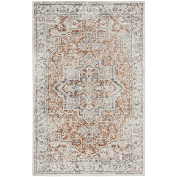 Nourison Astra Machine Washable Persian Gold/Multicolor 3'3" x 5' Area Rug (3x5)