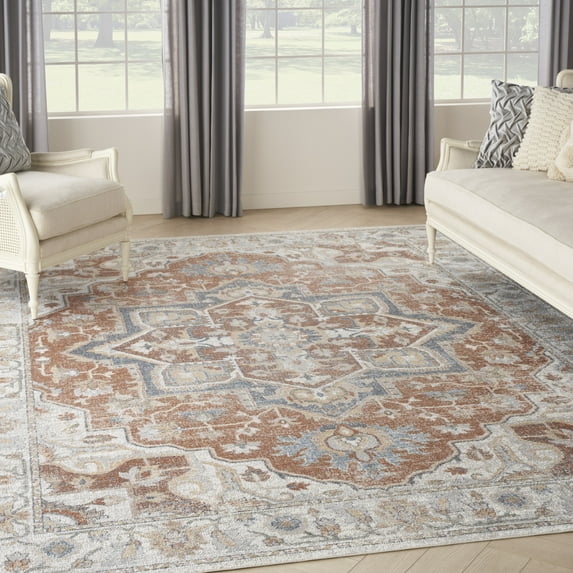Nourison Astra Machine Washable Persian Gold/Multicolor 9' x 12' Area Rug (9x12)