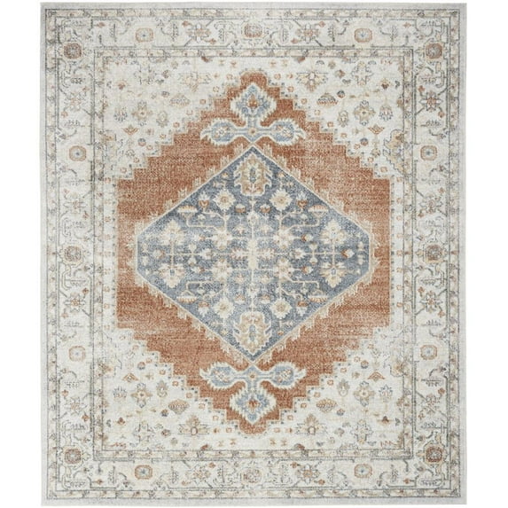 Nourison Astra Machine Washable Persian Grey/Multi 7'10" x 10' Area Rug (8x10)