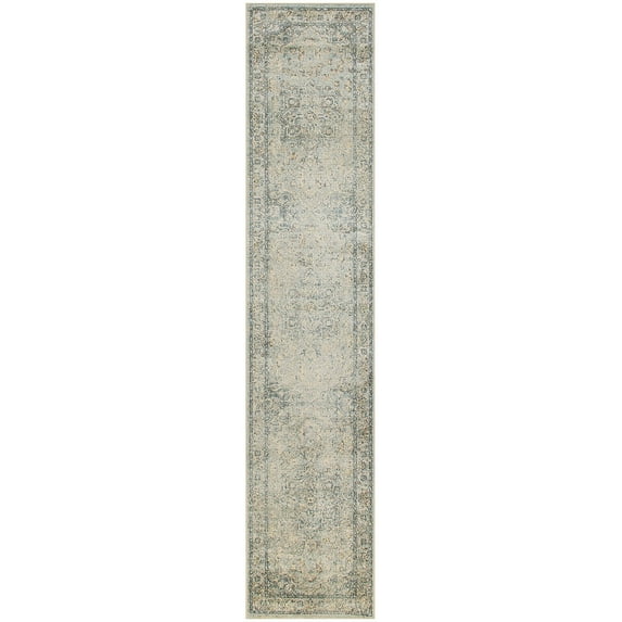 Nourison Astra Machine Washable Persian Light Blue 2'2" x 10' Area Rug (2x10)
